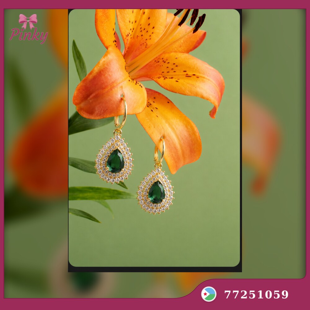 Boucles d’oreilles Pinky — Émeraude Florale